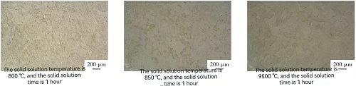 Metallographic photos of TB5 titanium alloy after solution treatment